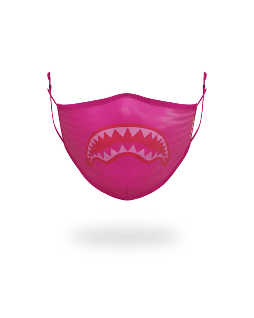 ADULT PINK SHARK FORM-FITTING FACE MASK