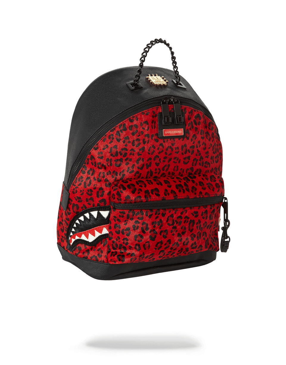 6-STRAP RED LEOPARD EMPRESS (PONY HAIR)