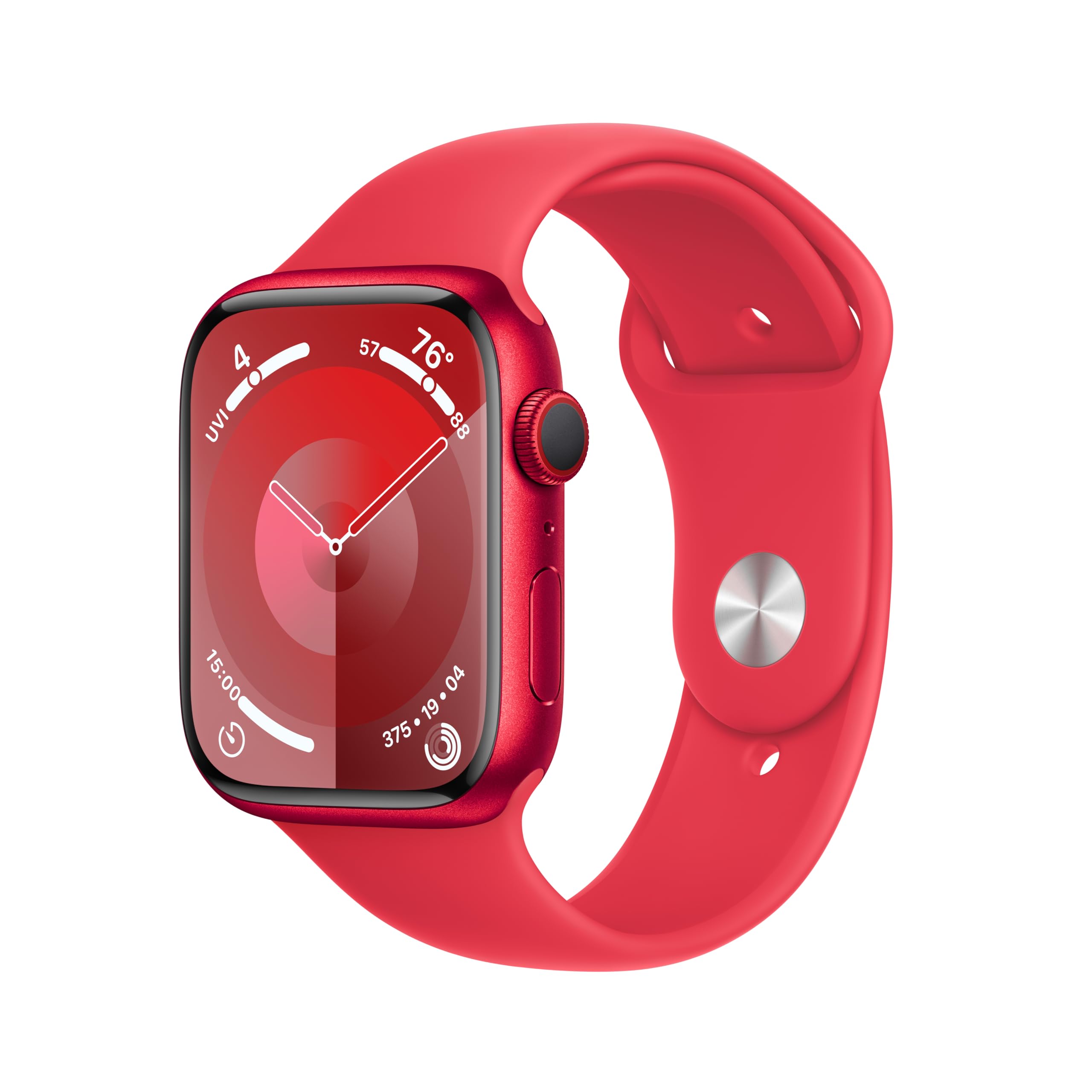 Apple Watch Series 9 (GPS + Cellular) 45mm Aluminum Case with RED Sport Band - S/M - (PRODUCT)RED - MRYE3LL/A