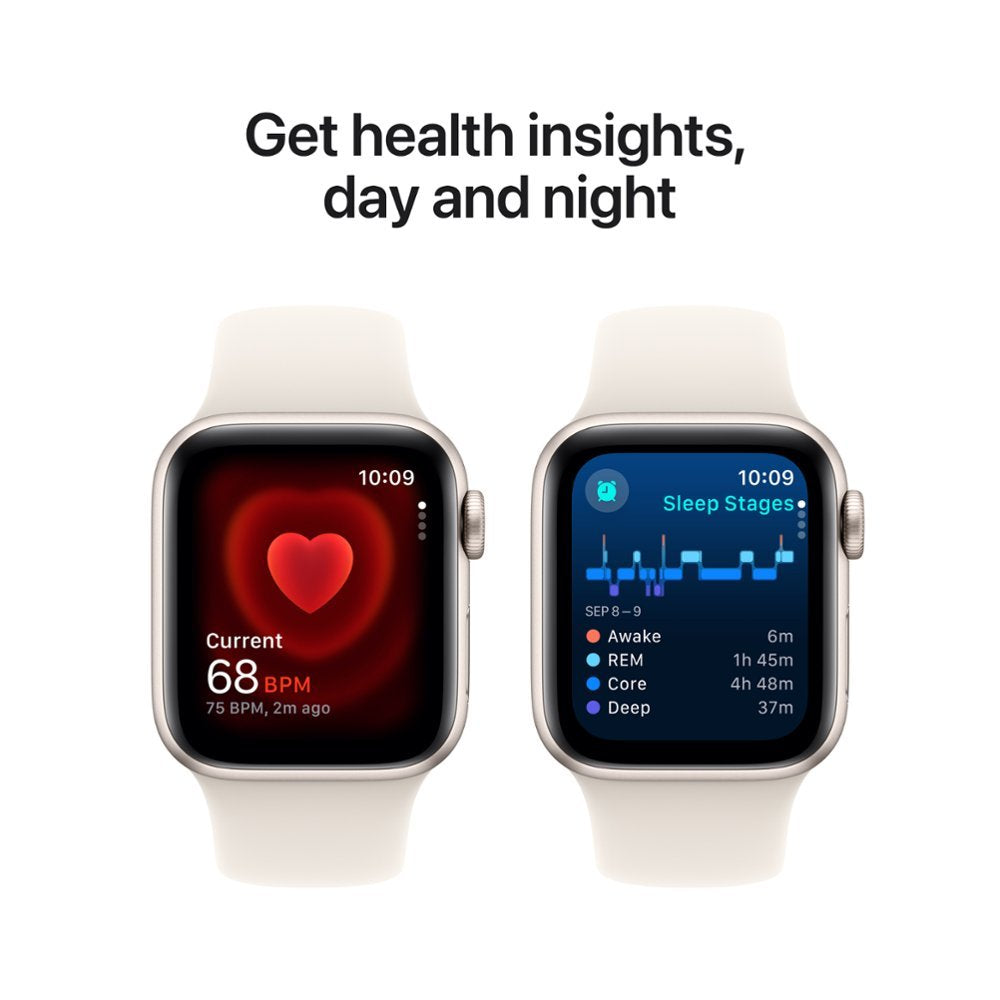 Apple Watch SE 2nd Gen (GPS+Cellular) 40mm Aluminum Case with Starlight Sport Band - S/M