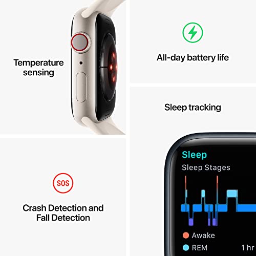 Apple Watch Series 8 GPS+Cel 41MM Alum Case Red Sport Band Red M/L - MNV63LL/A