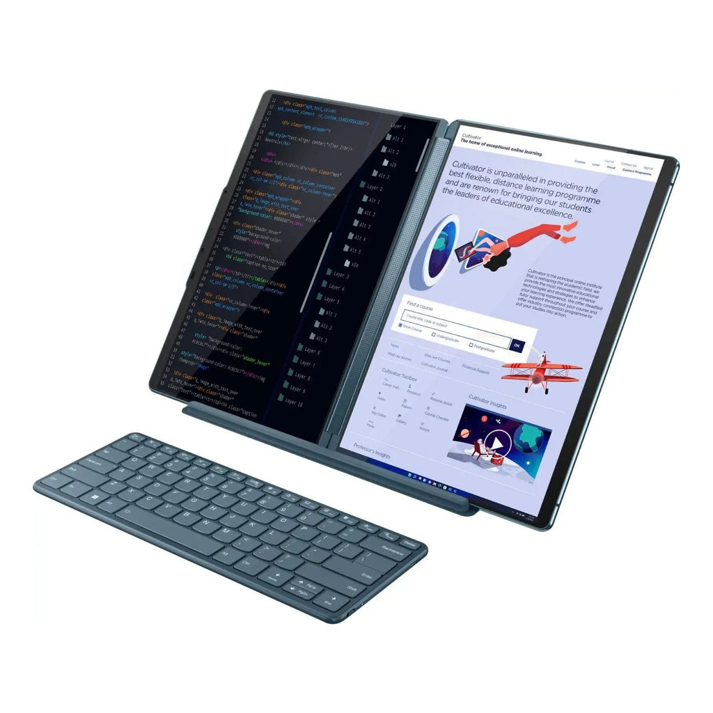Lenovo Yoga Book 9i 2-in 113.3" 2.8K Dual Screen OLED Touchscreen Laptop -  Intel Core i7-1355U - 16GB RAM - 512GB NVMe - Tidal Teal - 82YQ0007US w/ Keyboard