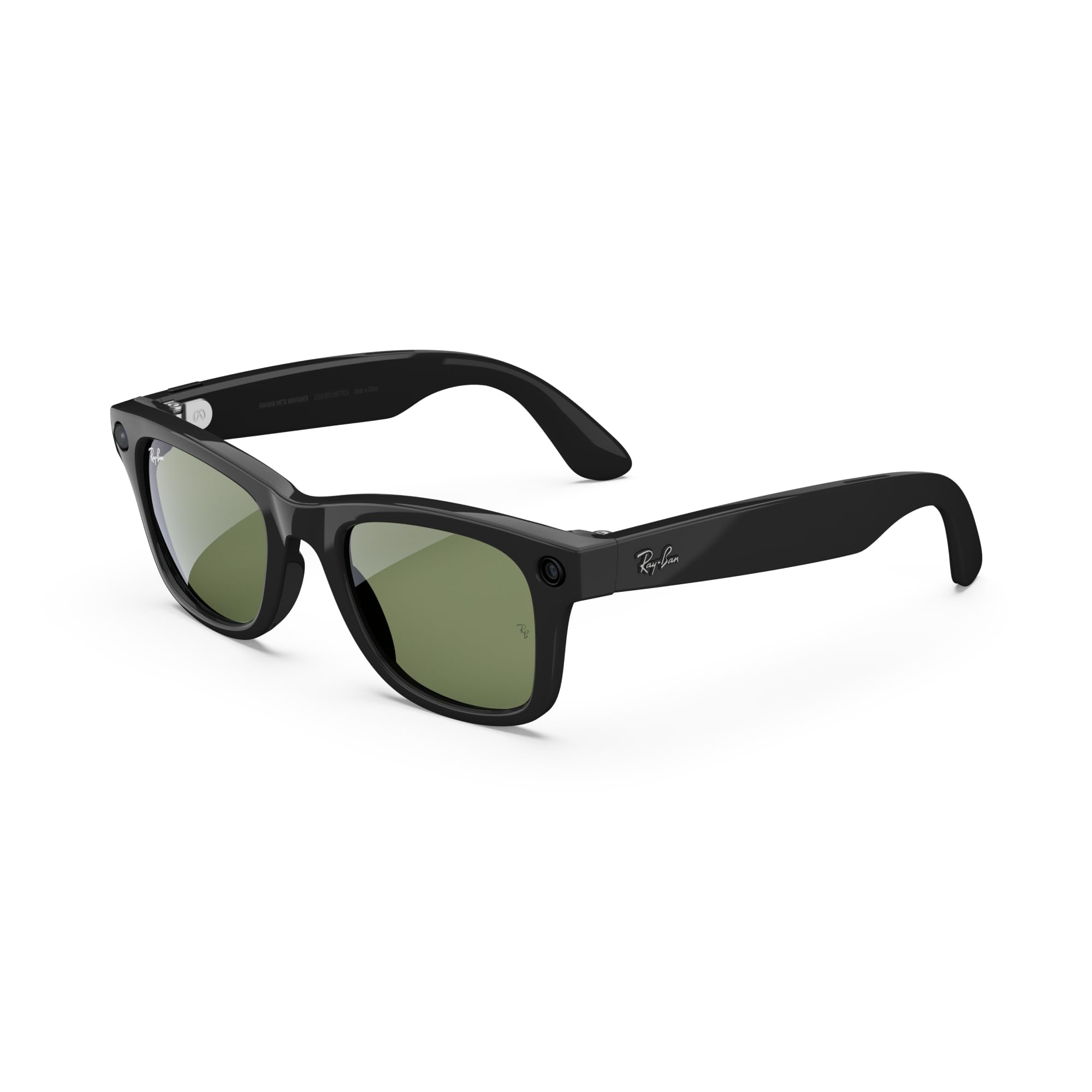 Ray-Ban Meta ? Wayfarer Smart Glasses with Meta AI, Audio, Photo, and Video ? Green Lenses ? Shiny Black Frame ? 601/7150